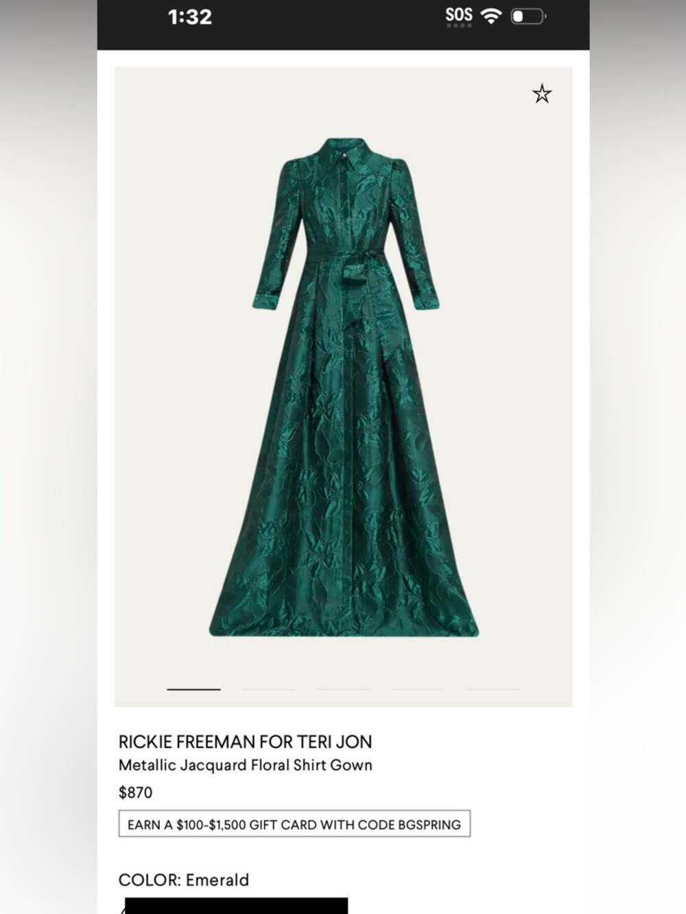 Nwt  Rickie Freeman for Teri Jon gown Sz 10 - Picture 6 of 6